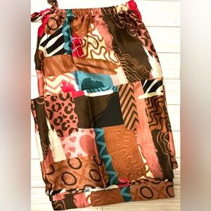 Multicolored Print Pajama Pants
